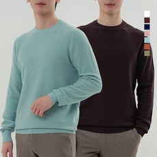 7컬러) 니트코어 남성 부드러운 무지 베이직 라운드넥 봄 니트 니트티 티셔츠 스웨터