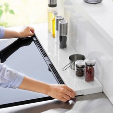 아텍스 철제 인덕션 확장 선반 사이드선반 주방 정리 2단, 화이트, 1개