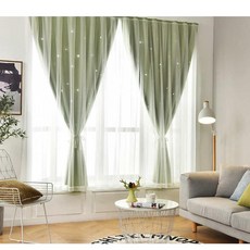 차광 간이 자외선 별 가정용 무타공 망사 시스루 블라인드 창문 커튼 셀프