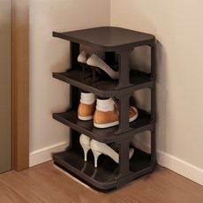 덴코 공간활용 수납 신발 정리대, 4단, 블랙