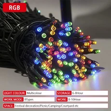 LED 태양광 라이트 스트링 야외 IP65 방수 5-20m 정원 처마 램프 파티 축제 장식 조명, 01 colored light, 02 5M-20LED