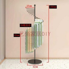 스카프 선반 매장용 진열대 목도리 전시대 디스플레이, 검정색 180cm(39개)