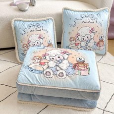 카피바라 극세사 차렵이불 투인원 쿠션 /