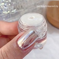 은분 미러 네일 글리터 파우더 실버 메탈릭 효과 안료 UV 젤 폴리쉬 크롬 플레이크 먼지 매니큐어 손톱 액세서리, [04] M008, 1개