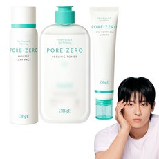 오브제 포어 제로 필링 토너+오일 컨트롤 로션+무스 클레이 팩 3종 세트, 1세트
