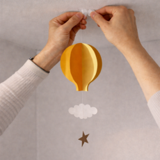 왓위셀 열기구 모빌 봄 인테리어, 옐로우 열기구 2p