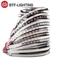 BTFLIGHTING WS2812B LED 조명 DC5V WS2812 RGB 스트립 개별, WS2812B Black PCB, 1m 60 IP67