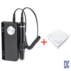 1+1 악성 발톱 손톱 젤 네일 드릴/흡진기 무좀 스케일링 페디 레진 목공 공예 수리, 1세트, 드릴(검정)+싸이클론 흡진기