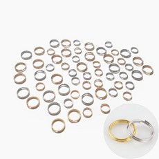 투링 더블링 써지컬 이중링 키링 연결 O링 오링 열쇠고리 키홀더 부속 재료 [1봉], 철(국내제작)-골드, 10개