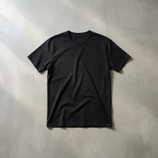 유니클로 에어리즘 코튼 크루넥 반팔 티셔츠 남성 무지 면티 블랙