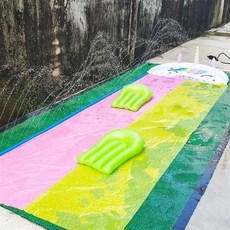 워터슬라이드 물놀이 풀장 마당 분수 바닥 에어 바운스 여름 미끄럼틀 야외, 5. 유니콘 더블 140X480cm, 1개