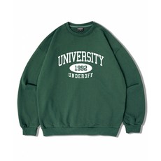 언더오프 UNDEROFF 어센틱 릴렉스드 유니버시티 맨투맨 스웨트 그린