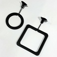 魚缸懸浮餵食圈, 1個, 方形款-黑色,魚缸懸浮餵食圈