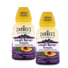 자비스 성인 데이타임 코프 시럽 플러스 이뮨 위드 허니 엘더베리 Zarbees Cough Syrup, 2개, 236ml