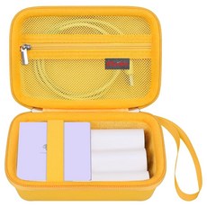 Elonbo Phomemo M02 라벨 메이커용 휴대용 케이스 포켓 프린터 미니 스티커 프린터 블루투스 잉크리스 감열식 포토 프린터 여행 가방 라벨 프린터 보관 홀더 라벨, 옐로우