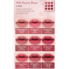 Dasique #06 Sweet Bear 甜熊霧面九色唇頰彩盤, 1個