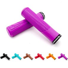 크로스셀 산악 자전거 그립 핸들바 그립 싱글 락온 인체공학적 논슬립, Purple, 1개