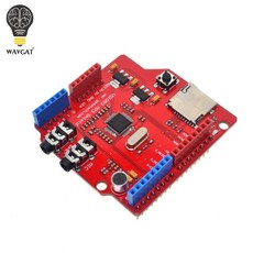 Wav파인 VS1053 VS1053B 스테레오 오디오 MP3 플레이어 실드 레코드 디코드 개발 보드 모듈 Arduino UNO R3 용 TF 카드 슬롯 포함 전자 부품 액세서리 소스, 1개