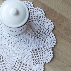 수작업 큰사이즈 도일리 인테리어소품 화병받침 지름26cm, 화이트 26cm, 1개