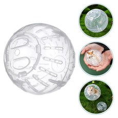 작은 애완 동물 운동 공 햄스터 거빌 드워프 투명한 러닝 휠은 활력과 활동성을 향상시킵니다, 1개, 기본