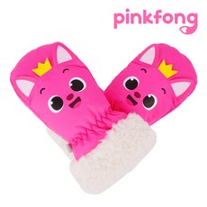 pinkfong 碰碰狐 女童連指防寒滑雪手套 粉色