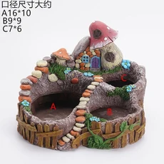 창의적인 대형 송진 하늘 정원 다육 꽃 장식 화분 및 녹색 플레이트 테이블 가짜, 09 M Style