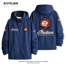 인디언 모터사이클 오토바이 방풍 루즈핏 자켓 바람막이 바이크 빅사이즈 항공점퍼 방한, F. XXXL 플리스, C. 네이비 3