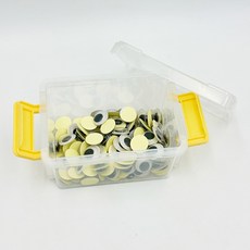 모모아트 5000 스티커 접착 눈알 15mm (약135개) + 적층형 미니 수납박스 세트, 1개