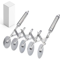 5륜 전문 페이스트리 커터 스테인리스 스틸 피자 도우 도구 베이킹용 다용도 주방 격자 절단 쿠키 분할 인체공학적 손잡이가 있는 헤비 듀티 휠