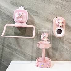 奧特曼卡通電動牙刷杯兒童可調節洗漱杯可愛牙缸寶寶漱口杯免打孔doly, 玲娜貝爾三件套可放電動牙刷 升級, 1個