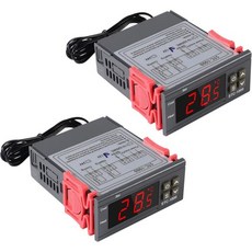 2Pcs STC-1000 디지털 온도 조절기 24V 온도 조절 인큐베이터 온도 조절기 릴레이 가열 냉각 센서 프로브 케이블 포함