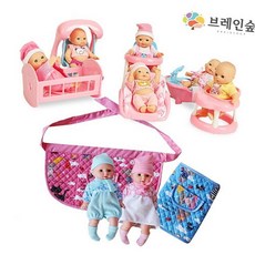 포대기인형세트10종 인형유모차 인형놀이세트 인형목욕놀이, 기본