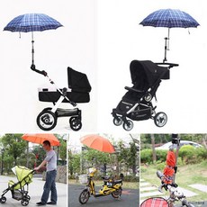 유아 외출 이동 손잡이 연결 각도 조절 회전 클램프 방식 우산 양산 고정 거치, 1개, E유모차 양산거치대_그린