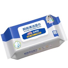 【嚴選SHOP】廚房濕紙巾 廚房濕巾80片/包 清潔抹布 萬用去汙巾, 1個, 廚房濕紙巾(80片/包)