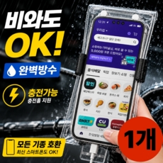 오토바이 방수케이스 배달 방수케이스 오토바이 핸드폰거치대, 1, 투명