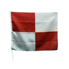 국제 신호기 U 75x90cm 코드 기 U 보트 기 Code flag 직물 폴리에스터, 1개, WHITE+RED