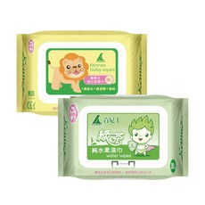 肯尼士KENNEX綠茶/無香純水柔濕巾 隨身包 加蓋型 潔膚濕巾 純水濕紙巾 擦臉巾 擦手巾, 24個, 無香12包綠茶12包, 30張, 40g