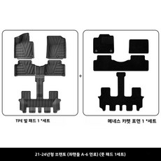 적용 가능21-26기아 Sorento 쏘란토 자동차 바닥 매트는 TPE 발매트 Yellwell cck, 21-24년형 기아 쏘렌토 연료형 이중 레이어 6인승