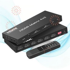 FERRISA HDMI 선택기 셀렉터 4x2 매트릭스 스위치 4개 입력 2개 출력 비디오 스위처 MU