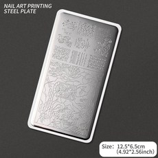 네일 템플릿 꽃 잎 스탬핑 플레이트 이미지 전송 기하학적 스테인레스 스틸 스텐실 아트 몰드 도구, 옵션78) TL-YICAI33, 1개