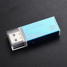 카드 리더기 4포트 USB 2.0 메모리 범용 SDTFM2MS 카메라 컴퓨터 자동차 노트북 액세서리 어댑터, 04 Blue