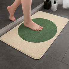 디심플 폭신폭신 빨아쓰는 화장실 욕실 발매트, 1개, 그린
