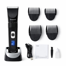 퍼피컷 강아지 방수 바리깡 5단 길이조절 저소음 애견 이발기 YH7268, 1개, 블랙