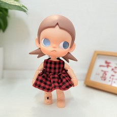 Zsiga 이동식 인형 갈망의 장소 BJD Gazi 자매 아기 드레스 Bonnette 빈티지 플로럴 스커트 흑백 웨딩드레스, 20CM 가지 누나의 옷에는 인형이 포함되어 있지 않다, 가씨 빨강과 검정 체크 스커트