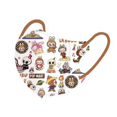 卡皮巴拉兒童口罩50入/組 4D立體獨立包裝小孩口罩 大童口罩KN95/KF94口罩【買250片送50片】, 1個, 白底滿版labu 獨立裝下標數1為50, 白底滿版labu, 50片