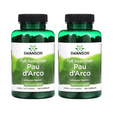 스완슨 포다르코 타베트리 500mg 100캡슐 2개 타히보 타이보 PauDArco, 100정