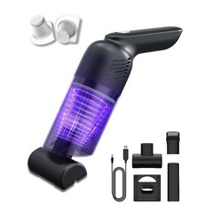 휴대용 진공 무선 자동차 12000PA 강력한 흡입 멀티 노즐 세척 가능한 필터 2개 0.4kg 0.8파운드 경량 집 사무실 애완동물 털용 미니 핸드 청소기 213703, 휴대용 진공 무선 자동차 12000PA 강력한 흡입 멀