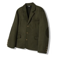 매장정품 트릴리온 TRILLION 스웨이드 엘보우 패치 3 버튼 블레이저 자켓 [카키] TRFJK40KH 124530