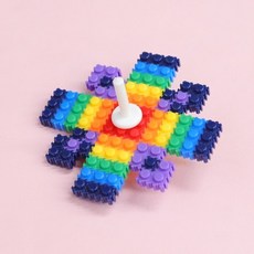 정인아트 디폼블럭(8mm) 색동 무지개 팽이 1인 set