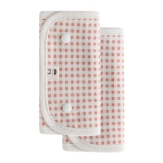 아기띠 커버 침받이 에르고 호환 힙시트 침패드 카시트 안전벨트 커버, 핑크체크 침받이, 1개